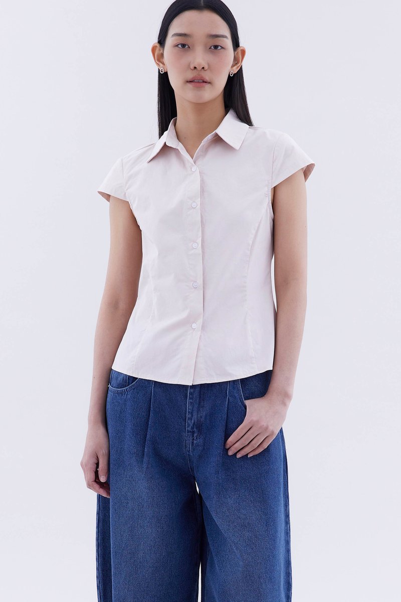 Loona Cap Sleeve Fitted Shirt