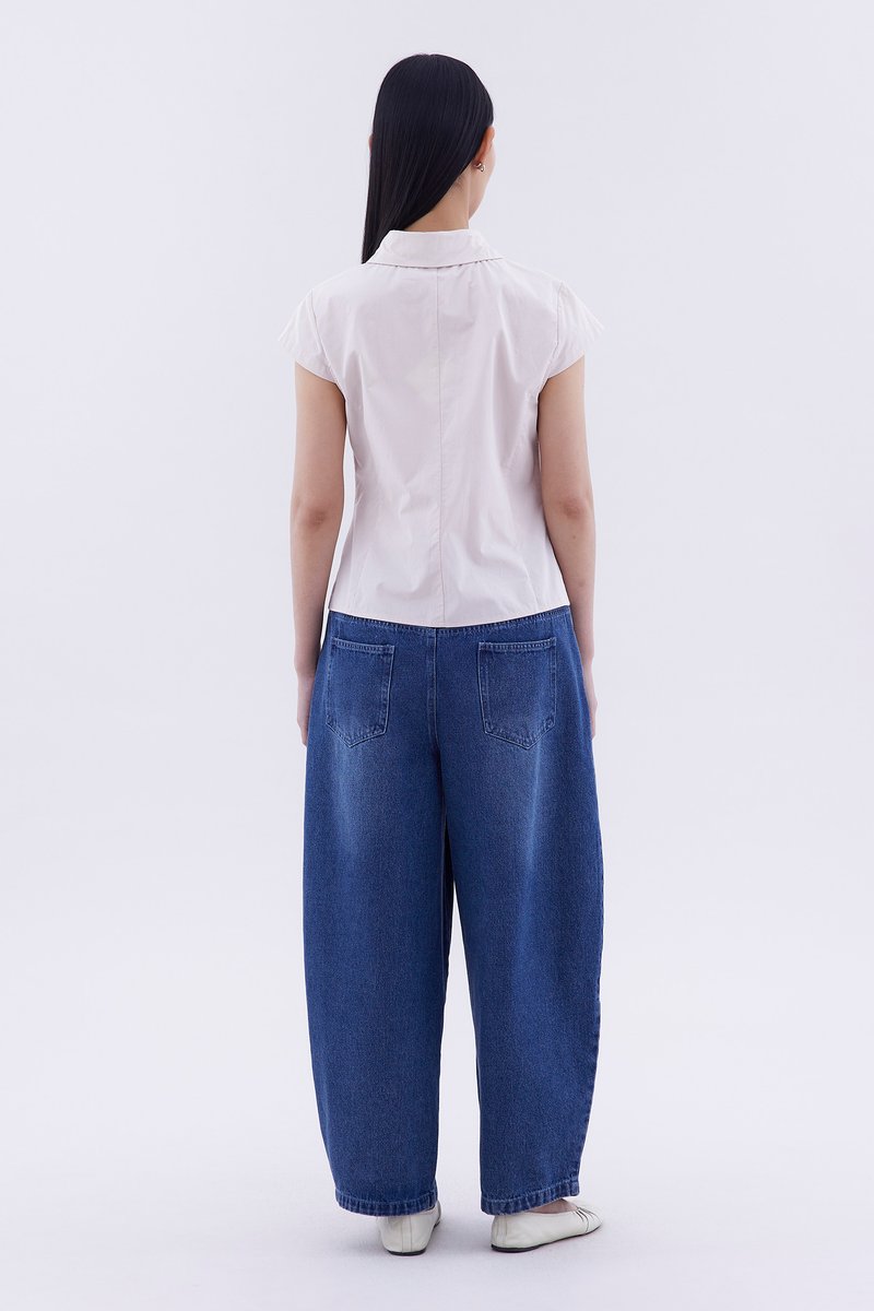 Loona Cap Sleeve Fitted Shirt