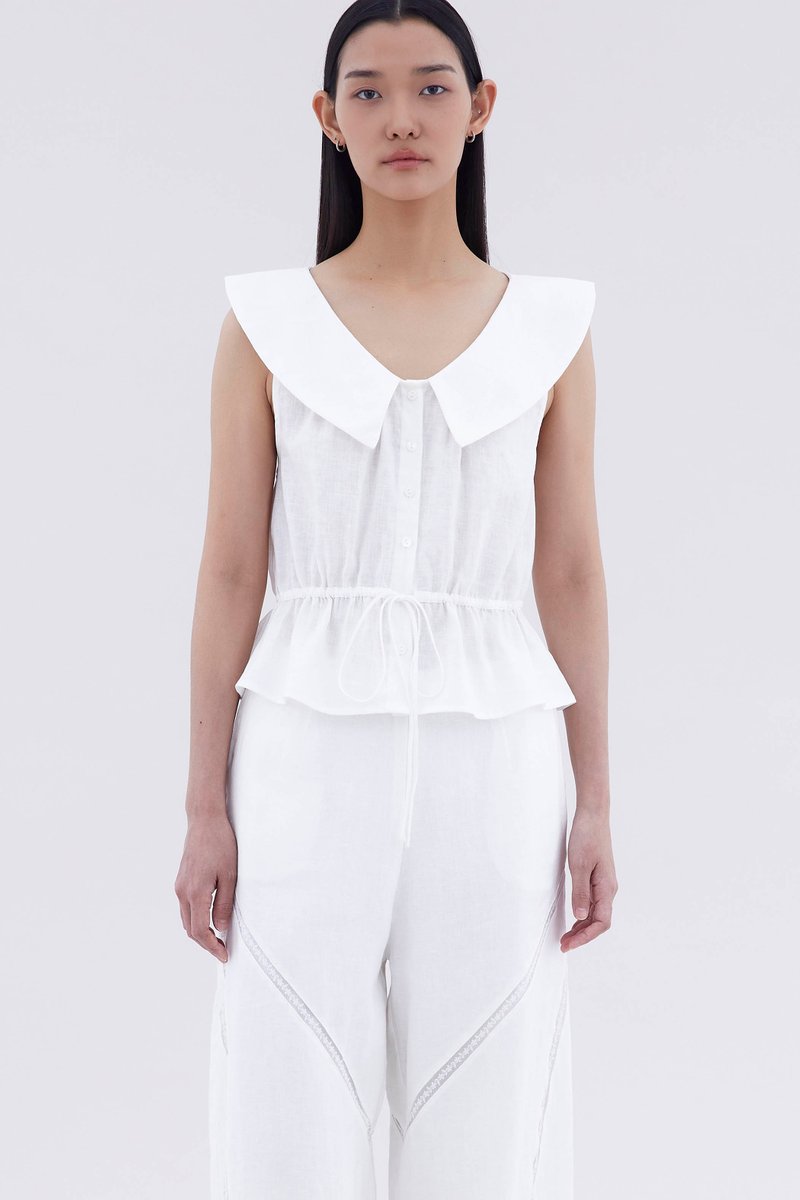 Arely Collared Drawstring Top