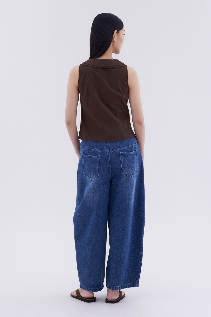 Phylicia Double Collar Sleeveless Shirt