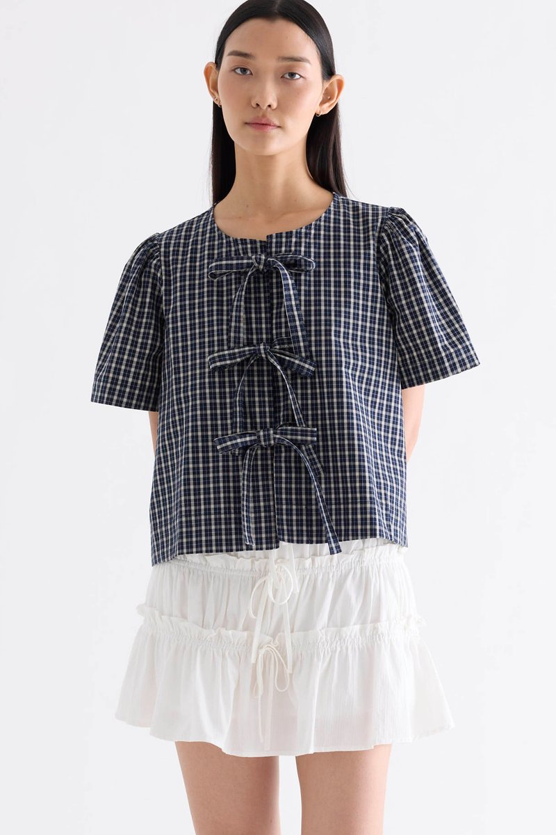 Selene Front-Tie Blouse