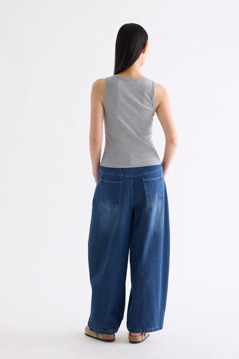 Milene Ribbed Half-Button Tank