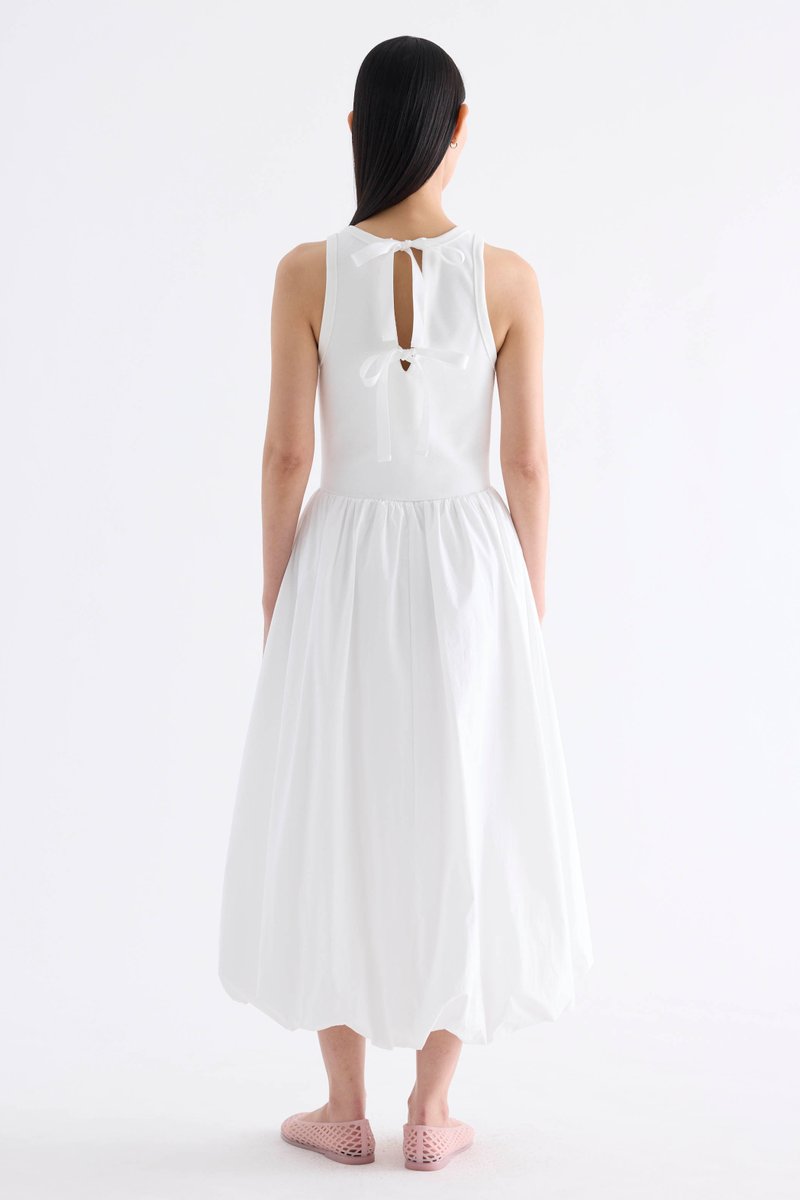 Maisy Ribbon-Tie Balloon Dress