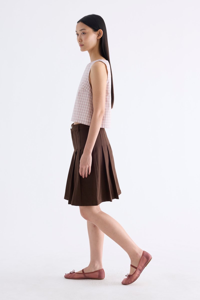 Kendella Low-Rise Pleated Skirt