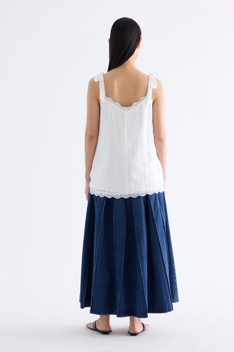 Karmella Lace-Trim Slip Top