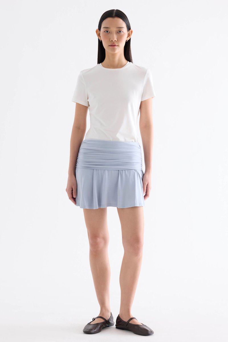 Delaney Mid-Rise Ruch Waist Mini Skorts