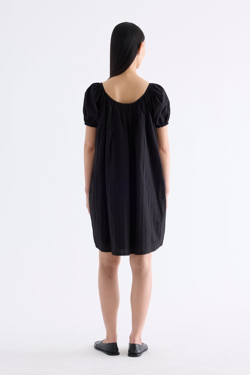 Arlette Scoop-Neck Lace-Trim Dress