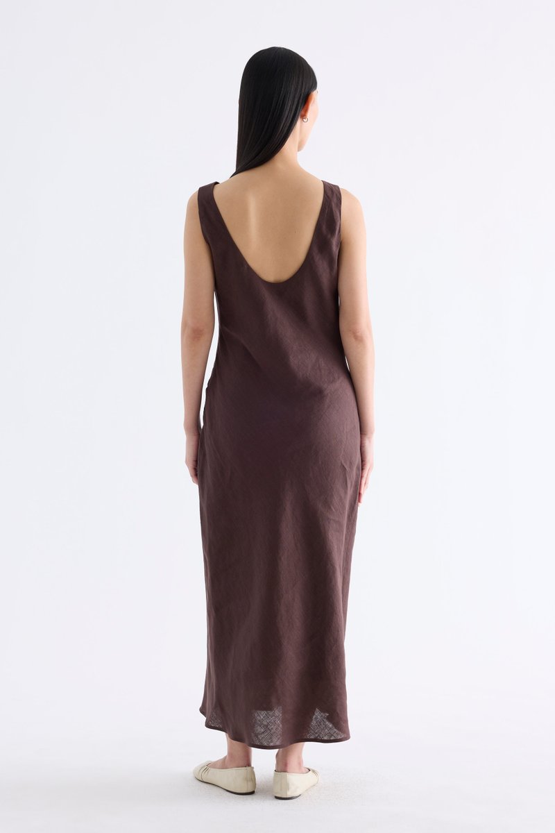 Hazeline Boat-Neck Bias Dress