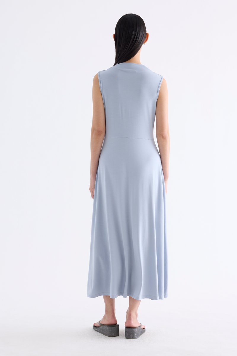 Irise Drape-Neck Asymmetrical Dress