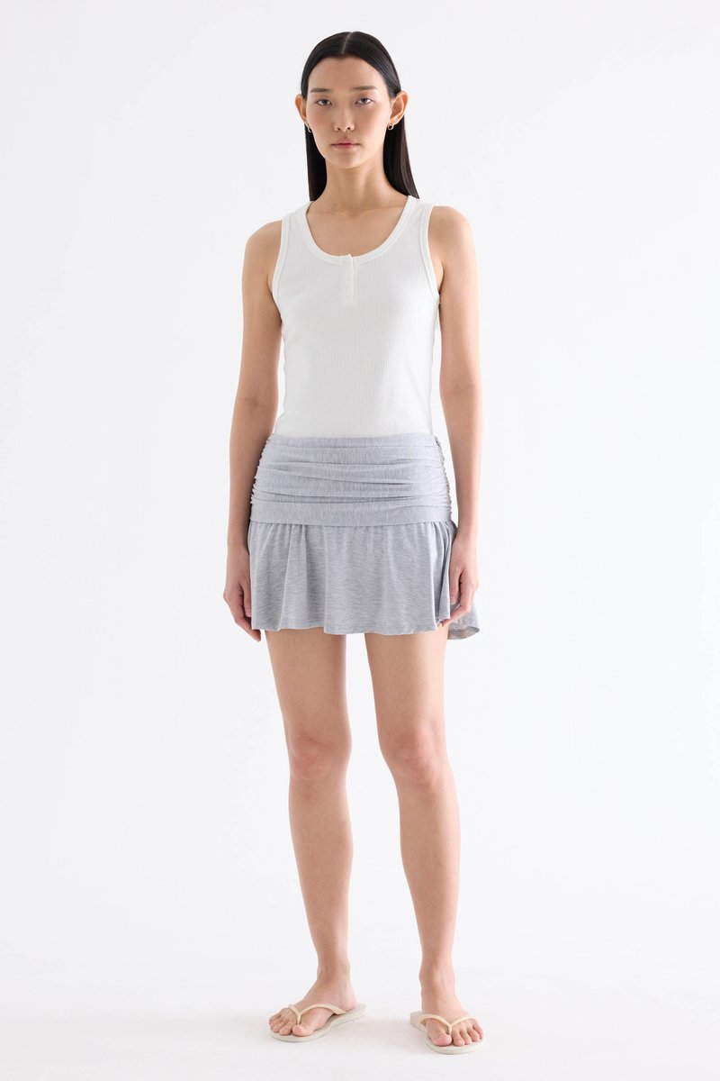 Delaney Mid-Rise Ruch Waist Mini Skorts
