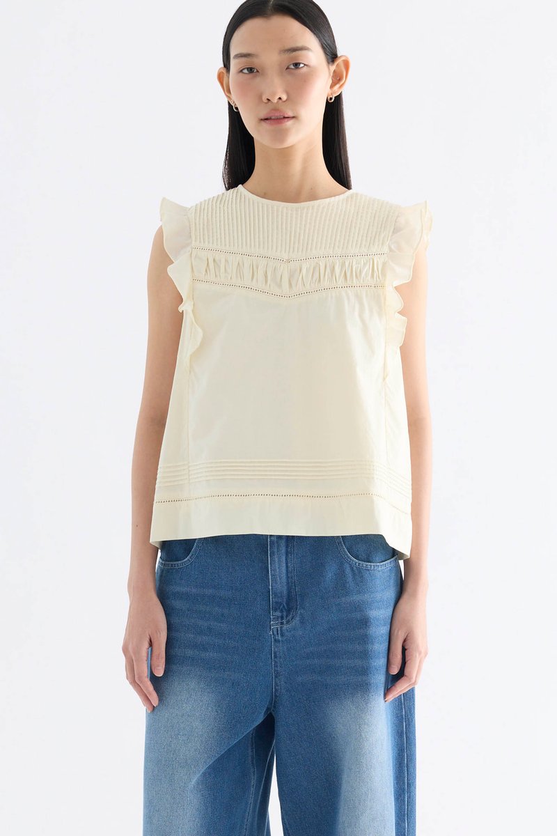 Toril Flutter Cap Sleeve Top