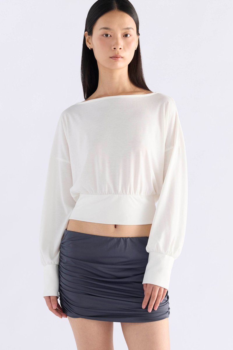 Jessica Drape Long-Sleeve Top
