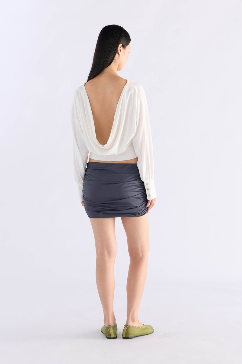 Jessica Drape Long-Sleeve Top