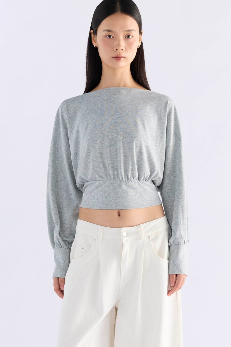 Jessica Drape Long-Sleeve Top