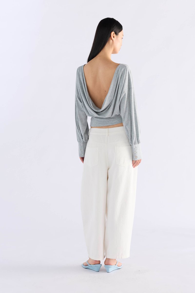 Jessica Drape Long-Sleeve Top