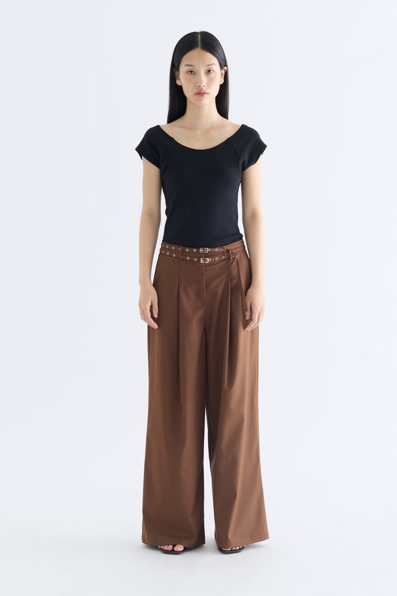 Sharelle High-Rise Pleat Pants